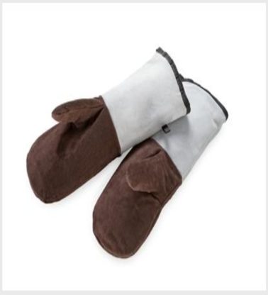 Guanti da forno in pelle con polsini (450mm)