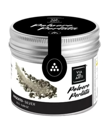 Colorante in polvere Perlato Argento gr.25 Volcke