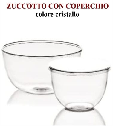 Zuccotto con coperchio gr.200 colore cristallo pz.25 Cartonplastica