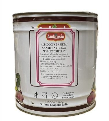 Albicocche a metà candite naturali "pellecchielle" 5 Kg Ambrosio