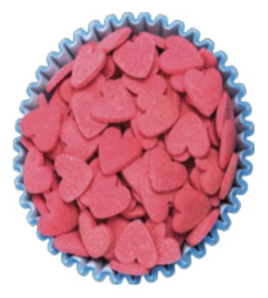 Decorazione cuori di zucchero rossi delux gr.500 Diamanti