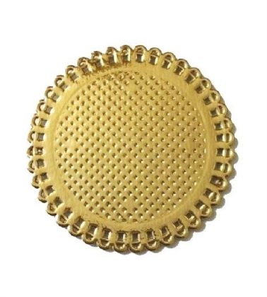 Monoporzione Pizzi in cartoncino tondo dm.13 cm. oro (confezione pz.50) Novaservice