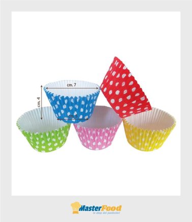 Pirottino Cupcake pois da forno pz.135 (rosso/celeste/rosa/verde/giallo)