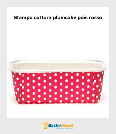 Stampo da cottura PLUMCAKE ROSSO POIS gr.500 in cartoncino
