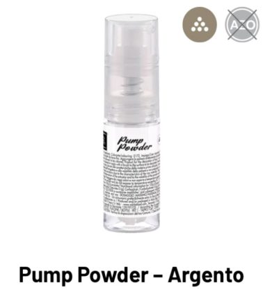 Colorante Pump-powder Argento spray alimentare gr.10 Volcke