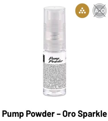 Colorante Pump-powder Oro Sparkle spray alimentare gr.10 Volcke