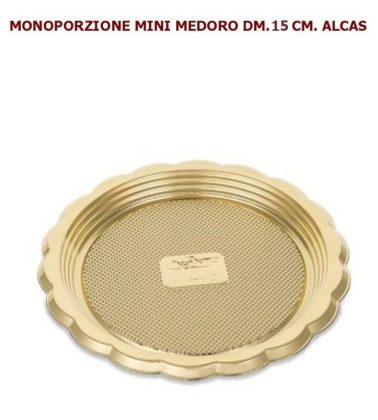 Monoporzione mini medoro dm 15 cm. oro (pz.50) Alcas