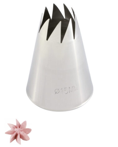 Bocchetta fiore aperto D.15 mm Inox (BA 415) Martellato