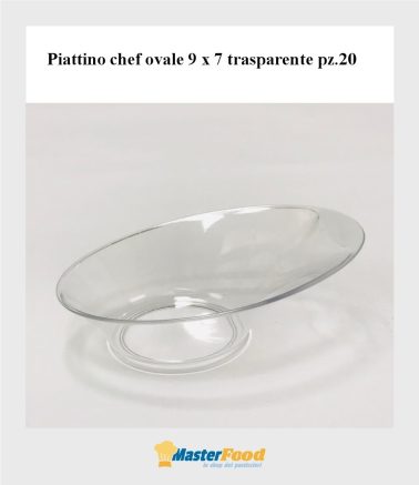 Piattino chef ovale 9 x 7 trasparente pz.20 Martypack