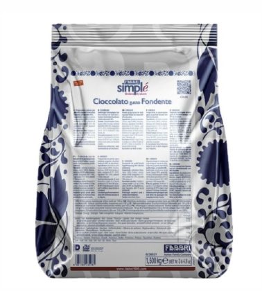 Simplè cioccolato nero fondente kg.1,500 (Glutenfree) Fabbri