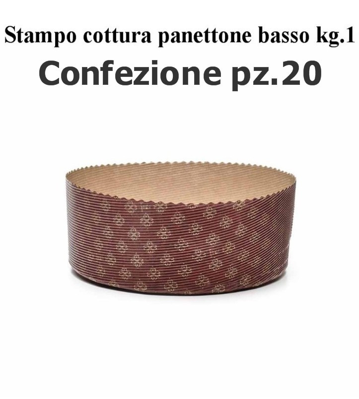 Stampo panettone basso kg.1 da cottura (P210 H 70) pz.20 Ecopack