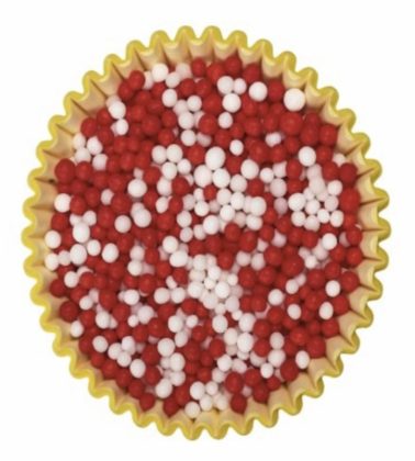 Decorazione rosso/bianco mompariglia gr.500 Diamanti